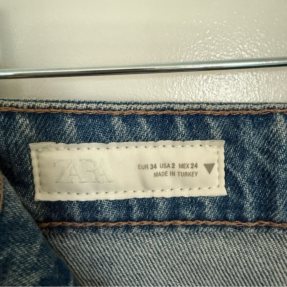 zara mid/high rise wide leg long inseam jeans - 2 - Picture 4 of 7